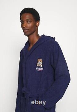 Moschino Bath robe Teddy-Motif Navy Blue Size L RRP £200
