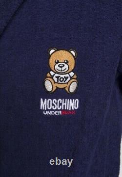 Moschino Bath robe Teddy-Motif Navy Blue Size L RRP £200