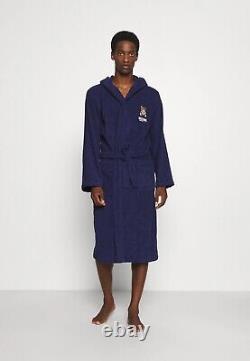 Moschino Bath robe Teddy-Motif Navy Blue Size M