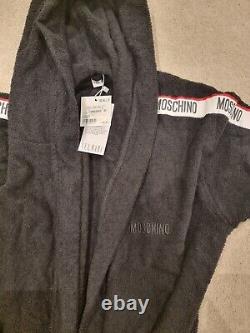 Moschino TAPE Logo Bathrobe Large Mens Black BRAND NEW WITH TAGS