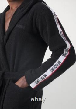 Moschino Tape Logo Bathrobe/Dressing Gown in Black Size M RRP £250