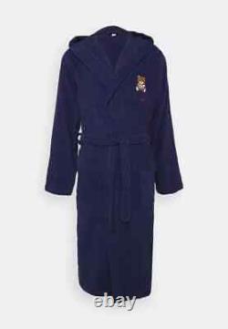 Moschino Teddy-Motif Bathrobe/Dressing Gown in Navy Blue Size XL RRP £200