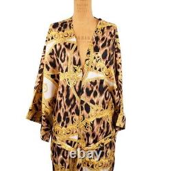 NEW $2195 VERSACE Unisex Barocco Animalier Belted Kimono SILK BATH Dressing ROBE
