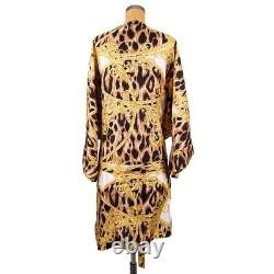 NEW $2195 VERSACE Unisex Barocco Animalier Belted Kimono SILK BATH Dressing ROBE