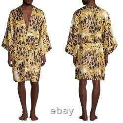 NEW $2195 VERSACE Unisex Barocco Animalier Belted Kimono SILK BATH Dressing ROBE