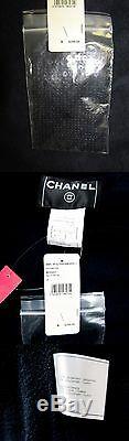 NEW Chanel 2008 Unisex Sequin Bathrobe Coat Navy Blue 2 S Small Cotton Blend