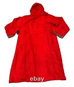 NEW Etro Men's Paisley Trim Hooded Terry Bathrobe Red Size Large L NWT $550