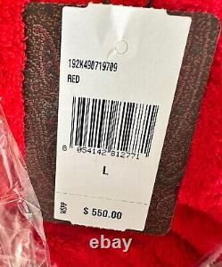 NEW Etro Men's Paisley Trim Hooded Terry Bathrobe Red Size Large L NWT $550