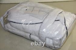 NEW Hill House Men's Bath Terry Robe White w Navy Aegean Cotton Belt S M