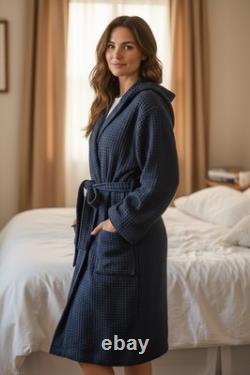 NEW Huckberry x Onsen Supima Cotton Large Waffle Bath Robe Luxurious Navy Unisex