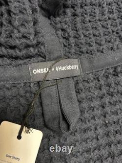 NEW Huckberry x Onsen Supima Cotton Large Waffle Bath Robe Luxurious Navy Unisex