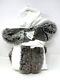 NEW Pottery Barn Medium Ombre Faux Fur Robe Hooded White Gray