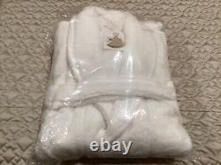 NEW Serena & Lily Sonoma XL Robe White Turkish Cotton Shawl Collar unisex with bag