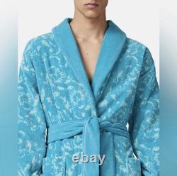 NEW Versace Unisex Barocco Bathrobe Azur Size L $2575