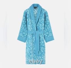 NEW Versace Unisex Barocco Bathrobe Azur Size L $2575