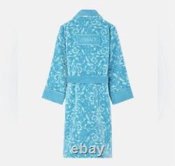 NEW Versace Unisex Barocco Bathrobe Azur Size L $2575