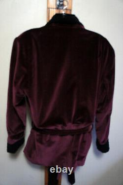 NEW Vintage Saks Fifth Ave XL Burgandy Velvet Lined Vtg Smoking Robe Bathrobe 93