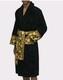NWB $500.00 Versace Medusa Bathrobe Black Yellow Home Barocco Cotton Small 4-6