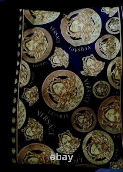 NWB $500.00 Versace Medusa Bathrobe Black Yellow Home Barocco Cotton Small 4-6