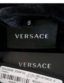 NWB $500.00 Versace Medusa Bathrobe Black Yellow Home Barocco Cotton Small 4-6