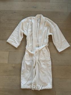 NWOT FRETTE 1860 White Terry Bathrobe L Turkish Cotton