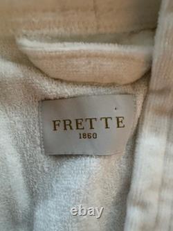 NWOT FRETTE 1860 White Terry Bathrobe L Turkish Cotton