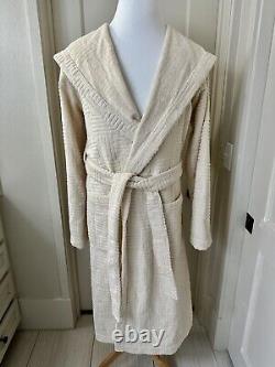 NWT $700 BOTTEGA VENETA Intrecciato Bath Robe L Beige