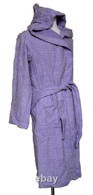 NWT $700 Bottega Veneta Mens Cotton Terry Bath Robe Dark Purple Medium 723607 IT