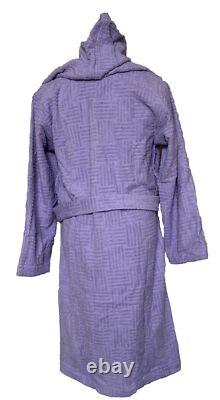 NWT $700 Bottega Veneta Mens Cotton Terry Bath Robe Dark Purple Medium 723607 IT