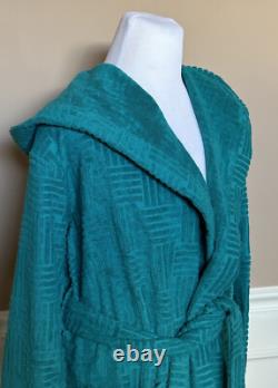 NWT $700 Bottega Veneta Mens Intrecciato Cotton Terry Bath Robe Blue M 656097 IT