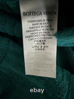 NWT $700 Bottega Veneta Mens Intrecciato Cotton Terry Bath Robe Blue M 656097 IT