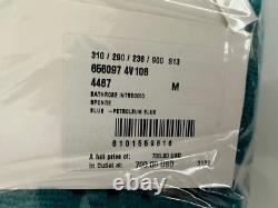 NWT $700 Bottega Veneta Mens Intrecciato Cotton Terry Bath Robe Blue M 656097 IT