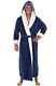 NWT Alexander Del Rossa Mens Long Big Tall Sherpa Blue Plush Hood Bathrobe 1X/2X