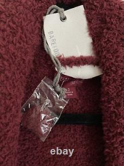NWT Barefoot Dreams CozyChic Garnet Belted Long Bathrobe Pockets Size 2
