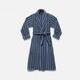 NWT Brooklinen Super-Plush Bath Robe Unisex Large Turkish Cotton Blue Stripe