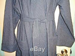 NWT Gray 3 Pockets Calvin Klein Mens Bathrobe 100% Cotton Flannel 52 length