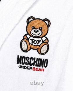 NWT MOSCHINO BATHROBE white Teddy bear cotton belt long luxury L