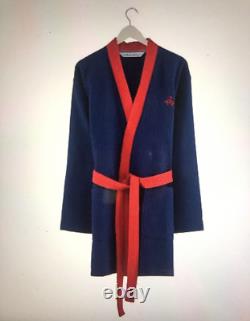 NWT Mens Bath Robe One Size 100% Turkish Cotton Navy BROOKS BROTHERS Logo $137