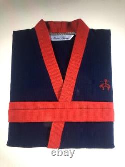 NWT Mens Bath Robe One Size 100% Turkish Cotton Navy BROOKS BROTHERS Logo $137