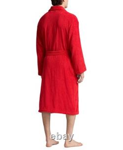 NWT RALPH LAUREN Big Polo Pony Plush Terry Bath Robe Red L/XL