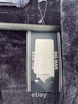 NWT Roundtree & Yorke Men's Big & Tall Plush Spa Bath Robe Navy Blue 3XB/4XB