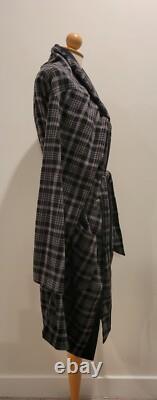NWT Sample Polo Ralph Lauren Plush Men's Bath Robe Black And Gray Plaid Size S/M