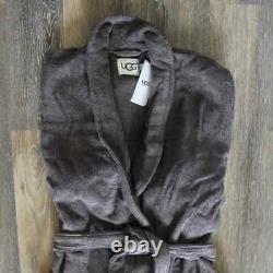 NWT UGG Men's Plush Ribbed Cotton Terry Bath Robe Gray L/XL