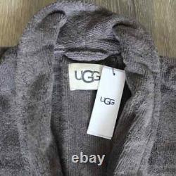 NWT UGG Men's Plush Ribbed Cotton Terry Bath Robe Gray L/XL