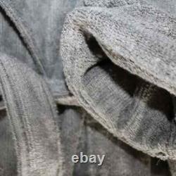 NWT UGG Men's Plush Ribbed Cotton Terry Bath Robe Gray L/XL