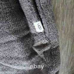 NWT UGG Men's Plush Ribbed Cotton Terry Bath Robe Gray L/XL