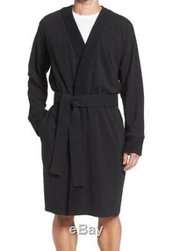 NWT UGG Men's SAMUEL Stretch Cotton Bath Robe BLACK L/XL