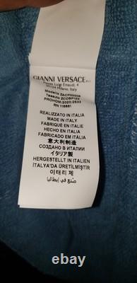 NWT Versace Multicolor-Blu Size X Large Cotton Terry Bathrobe ZACP00008