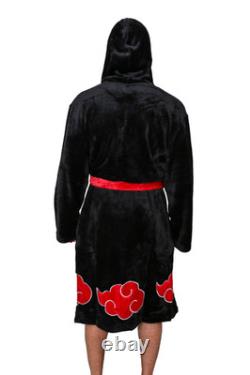 Naruto Shippuden Akatsuki Costume Bath Robe Fleece Anime Bathrobe