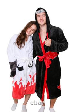 Naruto Shippuden Akatsuki Costume Bath Robe Fleece Anime Bathrobe